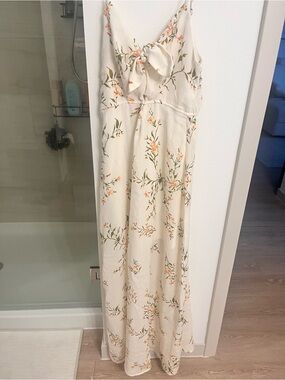 Trixxi Cream Maxi Dress with Orange Floral Print